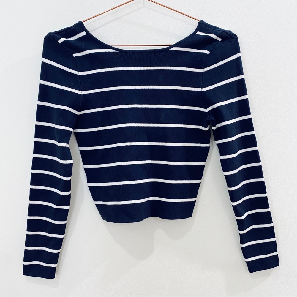 NEW Zara stripe scoop back sweater